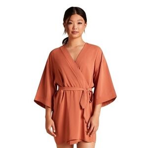 Birdy Grey Robe Women's Size XL/XXL Tie Waist‎ Getting Ready Karen Minimalist